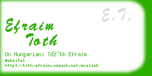 efraim toth business card